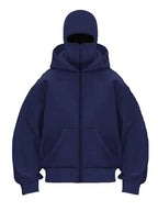 2025 Autumn Men Balaclava Y2K Gothic Harajuku Winter New Item Double Hooded Sweatshirt Men's Hooded Mask Zipper Sportswear Women - Matrix Studios