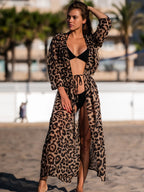 New Sexy Leopard Printed Beach Cover Up Chiffon Cover-ups Swimwear Beach Wear Summer Beachwear Female Women Long Dress K3219C - Matrix Studios