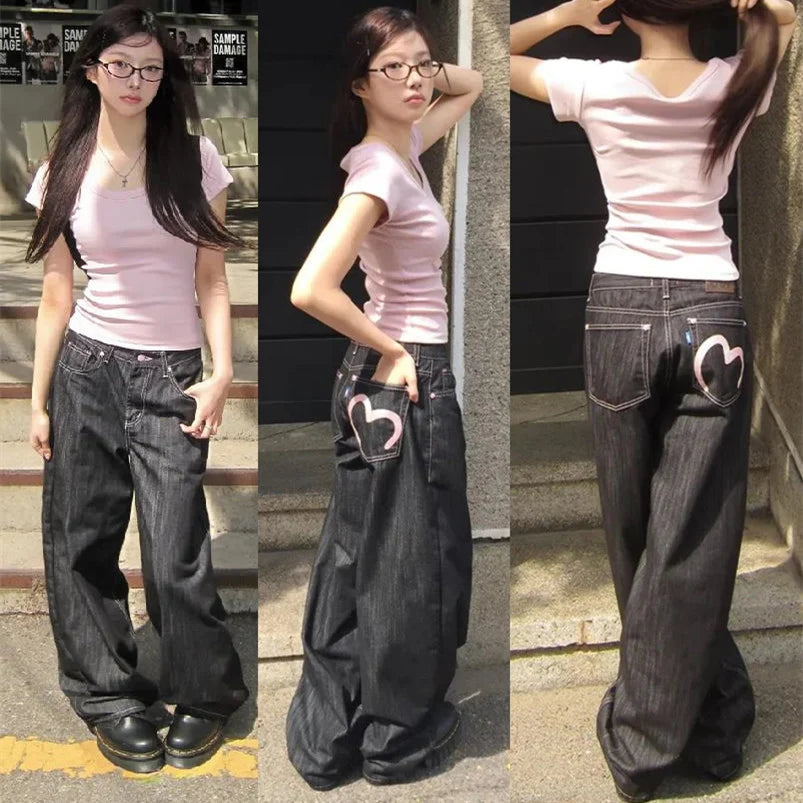 2025 Autumn Winter Women's Denim Jeans Y2K Wide Fit Baggy Jeans Grunge Harajuku Cowboy New In Pants Korean Mom Jeans Punk Retro - Matrix-studios.com