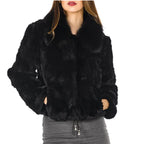 Fancy Rani Real Rabbit Fur Coat Women Winter Jacket Natural Leather And Fur Clothing Offer Female On - Matrix Studios
