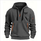 Fashion autumn and winter men's brand clothing multi-zipper design printed hoodie casual sweatshirt loose hooded jumper - Matrix Studios