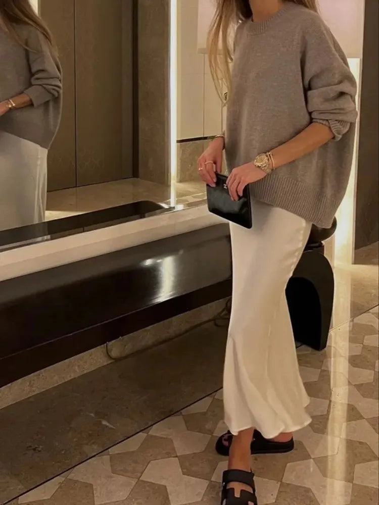 MUJER Woman 2026 Satin Skirt Women High Waist Long Skirts For Women Summer Black Midi Skirt Woman Office Elegant Women's Skirts - Matrix-studios.com