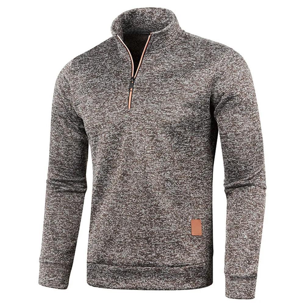 Men's Sweatshirts Half Zipper Pullover Male Long Sleeve Flleece Sweater Standcollar Snowflakes Hoodies Men Clothes - Matrix Studios