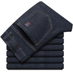 Summer New Elastic Men's Jeans Fashion Comfortable Business Straight Stretch Cotton Casual Denim Pants Brand Male Thin Trousers - Matrix Studios