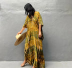 2026 Summer Bohemian Striped Print Women Beach Dress Bathing Suit Cover Up Summer Tunic for Woman Beachwear Robe De Plage Kaftan - Matrix Studios