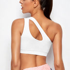 Women Sports Bra Push Up Fitness Bras One Shoulder Shockproof Yoga Bra Black White Yoga Running Bra Sexy Vest - Matrix Studios