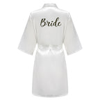 Blue Women Bathrobe White Letter Bride Bridesmaid Mother Maid of Honor Get Ready Bridal Party Robes Gifts Dressing Gown - Matrix-studios.com