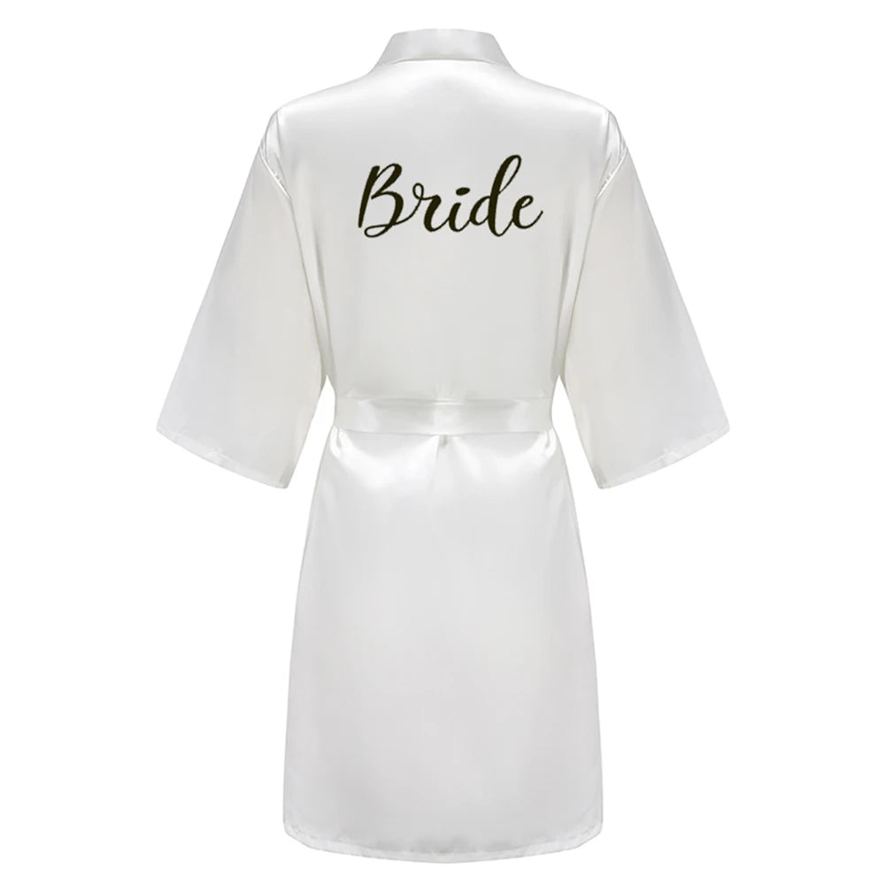 Blue Women Bathrobe White Letter Bride Bridesmaid Mother Maid of Honor Get Ready Bridal Party Robes Gifts Dressing Gown - Matrix-studios.com