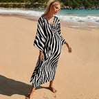 Plus Size Womens Animal Print Kaftan Dresses Caftans Swimwear Coverups Summer Bathing Suit Long Beach Dress - Matrix Studios