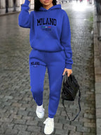 MILANO Pants Sets for Women Clothing High quality Sweatshirt Sweatpant Hoodie Suit 2 Piece Autumn Winter Outfits Woman Tracksuit - Matrix-studios.com