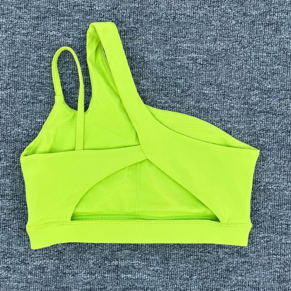 Women Shockproof Sport Bra Women's Beautiful Back Gym Sports Underwear Women Oblique Shoulder Straps Running Fitness Yoga Bra ﻿ - Matrix Studios