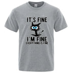 Men's High Quality T-shirt Cotton Blend Funny Cool Cat Printed T-shirt Casual Men Short Sleeve T-shirt for Men T-Shirt Male Top - Matrix Studios