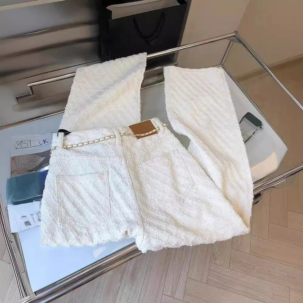 White Plaid Straight Loose Pants Women Spring Autumn Fashion Jeans 2025 New High Waist Wide Leg Full Trousers Female Denim Pants - Matrix-studios.com