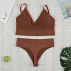 2Pcs Bra Set Underwear Set Women Panties Sexy G-String Seamless Bralette Female Lingerie Soft Tank Crop Top - Matrix Studios
