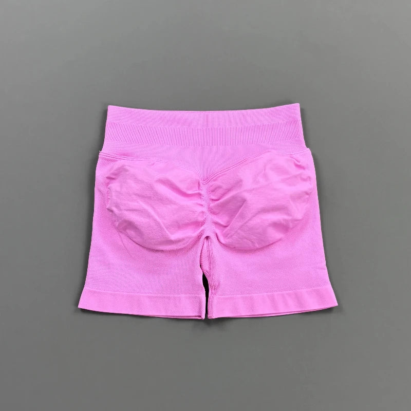 HISTELLO Gym Shorts 4.5" Women Fitness Sports Biker Shorts Low Waist Running Pants Workout Scrunch Butt Yoga Seamless Leggings - Matrix-studios.com