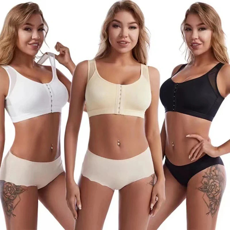 Vest Bras S-5XL Front Closure Posture Corrector Lift Up Bra Women Push Up Cross Back Underwear Shockproof Sports Support Fitness - Matrix Studios