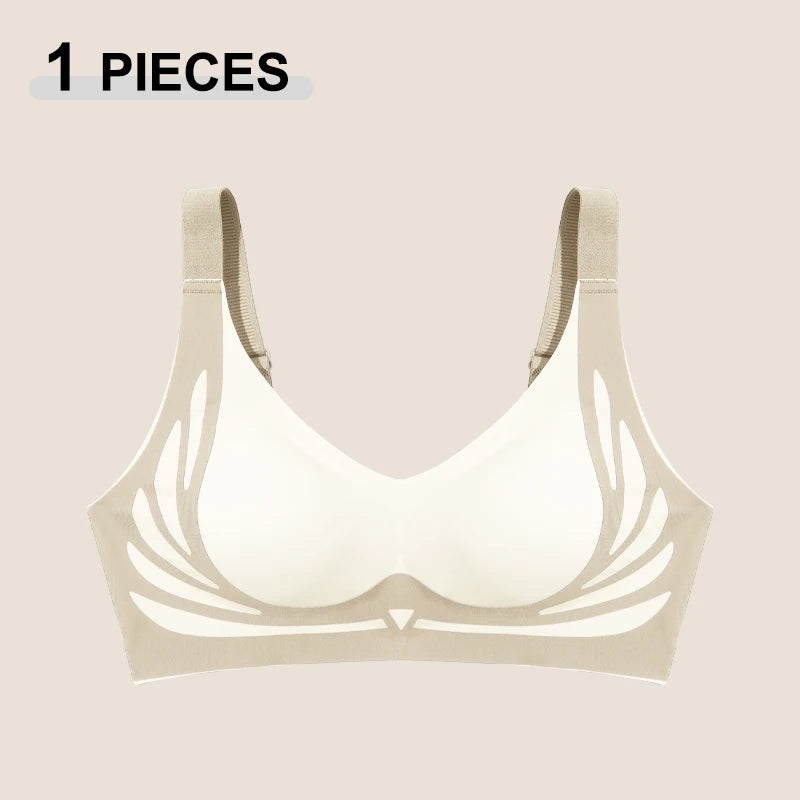 1/2Pcs/Set Women Push Up Bras Seamless Comfortable Angel Wings Bras Set Trendy Soft Breathable Underwear Female No Wire Lingerie - Matrix Studios