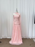 Mila Customized Sage Green A-Line Shawl Strapless Prom Dress Crystal Pleated Formal Evening Floor-Length Vestidos De Fiesta - Matrix-studios.com