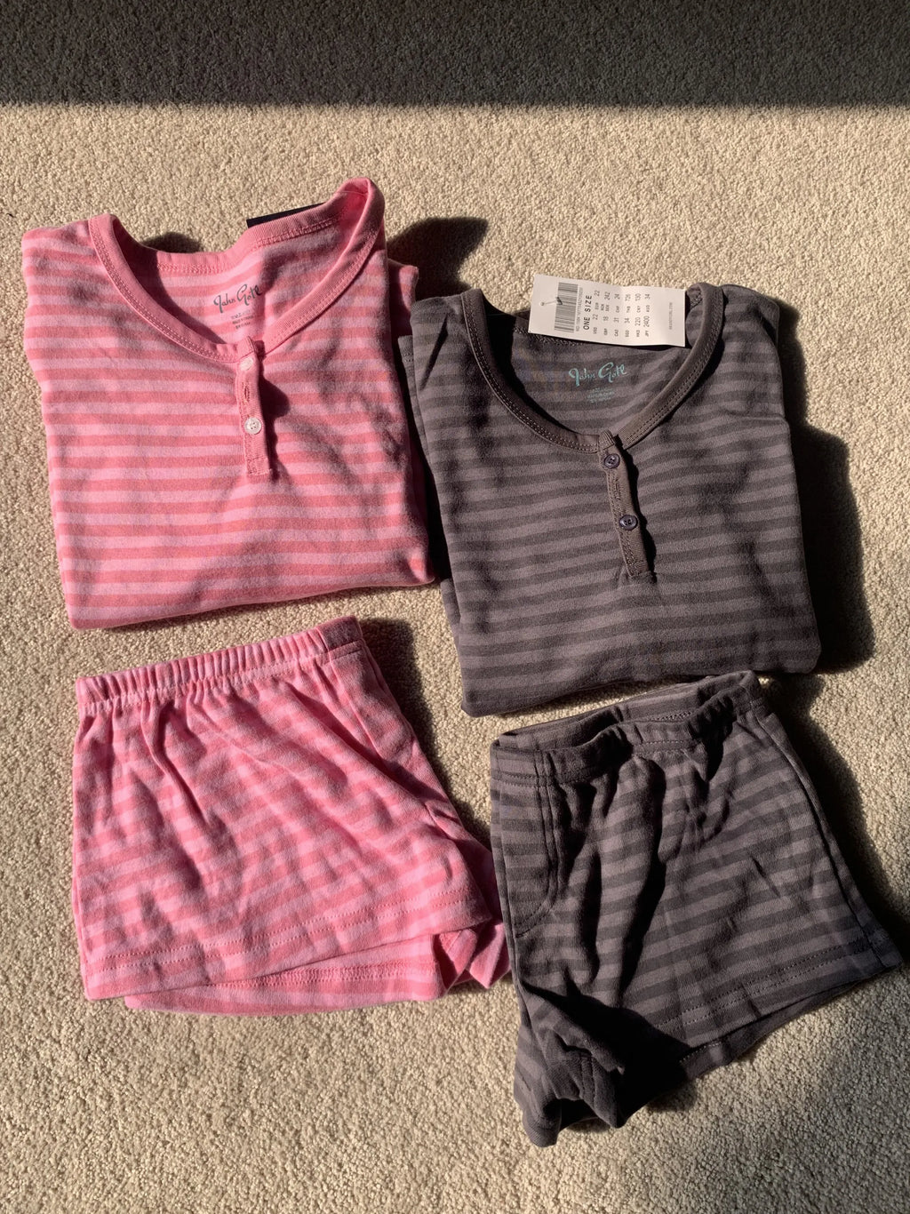 Pink Striped Long Sleeve T-shirt Shorts Set Woman Buttons Slim Tees+Elastic Straight Short Pant Cotton Home Pajama 2 Piece Sets - Matrix-studios.com