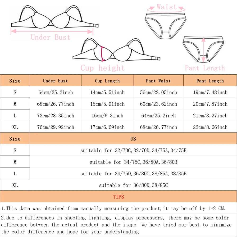 2Pieces Bras and Panty Sets Sexy Lace Transparent Floral Clothing Underwire Push Up Lingeries For Woman - Matrix-studios.com