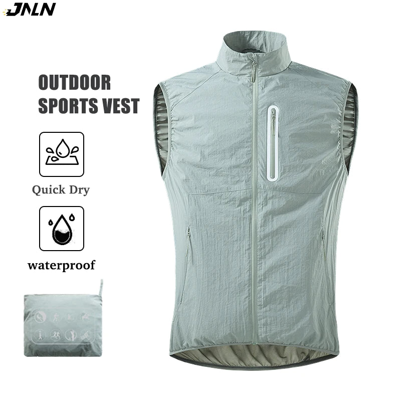 JNLN Men's Women's Fishing Vest Summer Mountaineering Camping Hiking Running Vests Waterproof Self-Storage Sleeveless Jacket - Matrix Studios