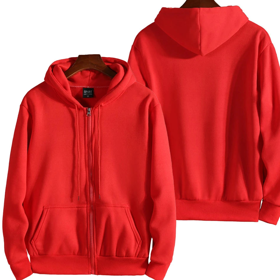 2025 New Fashion Zipper Hoodies Women/Men Fashion Long Sleeve Hooded Sweatshirt Casual Autumn Winter Sportwear Solid Clothes - Matrix Studios