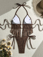 2026 Hollow Out Tankini Halter Bikini Female Swimsuit Women Swimwear Padded Bather Bathing Suit Swim Two-Pieces Bikini Set K8236 - Matrix-studios.com
