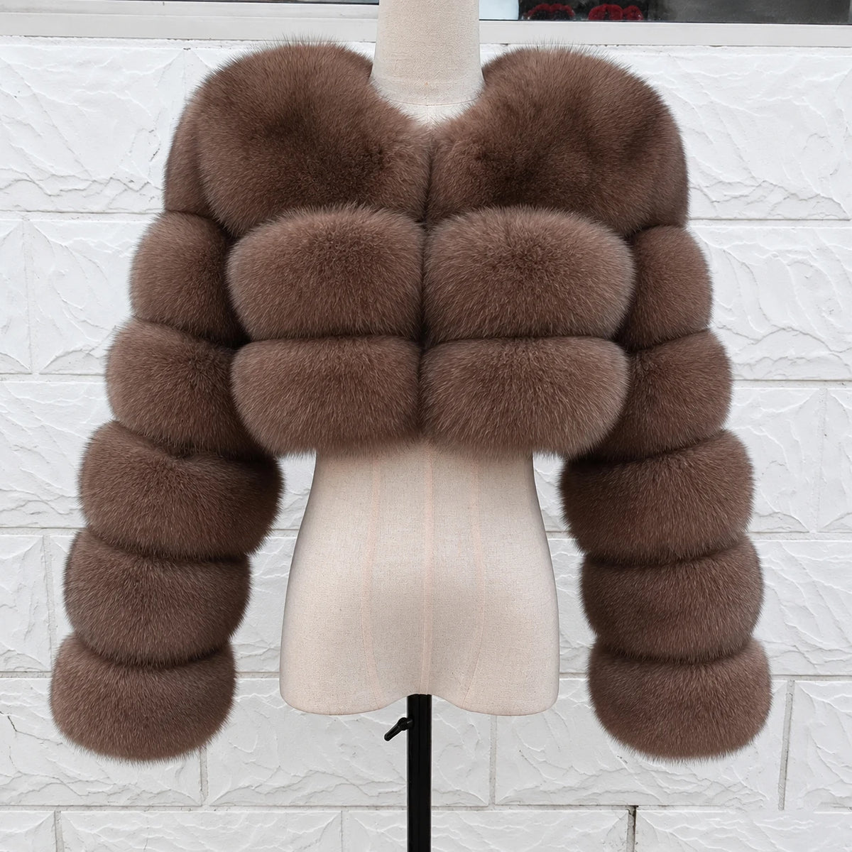 QUEENTINA Real Fox Fur Coat 30cm Women'S New Fashion Winter Leather And Skin White Clothing Natural New In Coats & Jackets - Matrix Studios