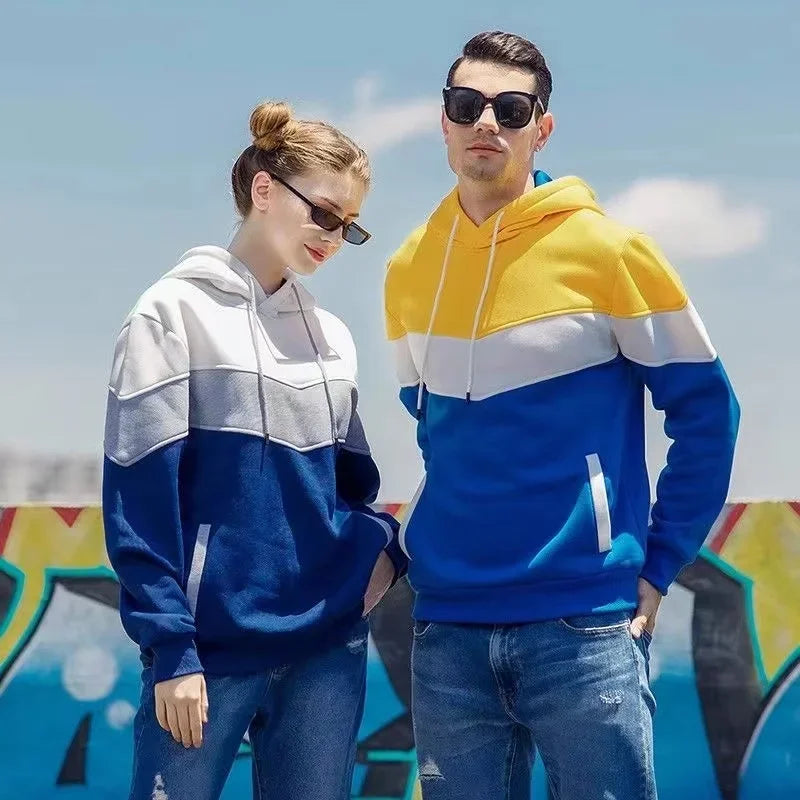 2025 New Men's Hoodie Splicing Outdoor Leisure Sportswear Street Fashion Men's Warm Wool Hoodie Autumn/Winter Coat - Matrix Studios