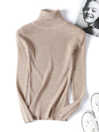 Casual Soft Polo-neck Jumper New Autumn Winter Women Knitted Turtleneck Sweater Fashion Slim Elasticity Solid Ribbed Pullovers - Matrix Studios