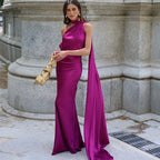 Elegant Ribbon Halter Dress Women Solid Off Shoulder Sleeveless Backless Slim Maxi Dresses 2025 Summer Autumn Party Robes Lady - Matrix-studios.com