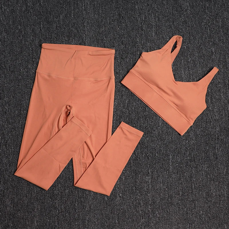 TRY TO BN Gym Sets Woman 2 Piece Sports Bra High Waisted Leggings Fitness Sportswear Women's Tracksuit Yoga Wear Workout Clothes - Matrix-studios.com