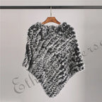 Women's Real Rabbit Fur Poncho Vest Natural Leather Winter Jacket Wrap Coat Shawl  Wedding Party Knitted Fur Vest Wholesale - Matrix Studios