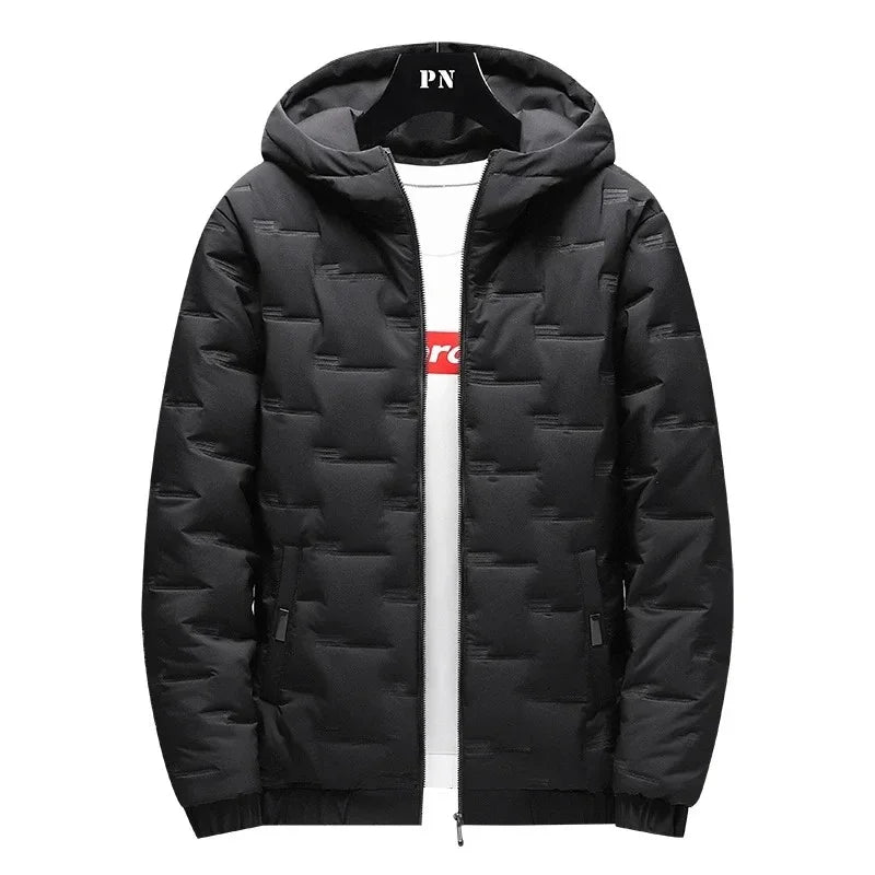 Fashion Winter Men's Padded Hooded Parkas Warm Clothes Trendy Down Cotton Puffer Jacket Loose Coats Thickened Warm Bread Jackets - Matrix Studios
