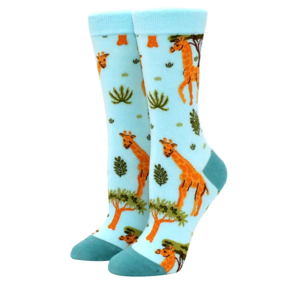 Novelty Woman Socks Harajuku Cotton Funny Happy Cartoon Cat Dog Pattern Unisex Socks Men Novelty Kawaii Socks - Matrix Studios