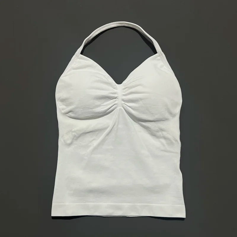 Women Solid Color Yoga Sports Tank Top Sleeveless Quick Dry Breathable Elastic Slim Fit Gym Workout Running Fitness Soft Skin - Matrix-studios.com