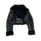 Mauroicardi Autumn Winter Short Thickened Black Warm Soft Faux Sheepskin Coat Women Loose Casual Chic Fluffy  Jacket 2025 - Matrix Studios