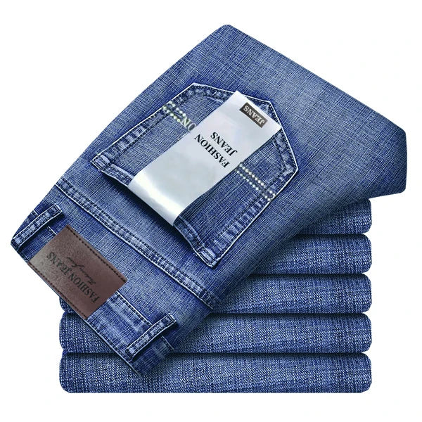 2026 New Style Business Men's Jeans Casual Straight Stretch Fashion Classic Blue Black Work Pant Denim Trousers Male Clothing - Matrix Studios