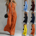 2026 New Women Stand Collar Sleeveless Jumpsuit Loose Casual Office Daily Wear Rompers - Matrix Studios
