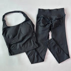 1-2pcs Gym Set Women Backless Tank Tops High Waist Scrunch Seamless Shorts High Waist Yoga Leggings Workout Sets Gym Suit - Matrix-studios.com
