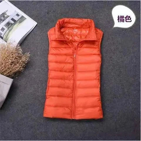 2026 White Duck Down Jacket Women Vest Autumn Winter Sleeveless Waistcoat Warm Lightweight Puffer Jacket Female Tops Outwear 8XL - Matrix Studios