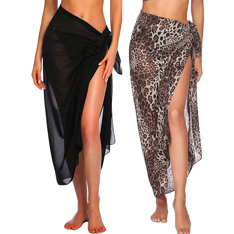 Summer Sexy Beach Skirts Women Beach Wear Chiffon Beach Wrap Skirt Towel Long Sarong Cover Up Sexy Bikini Scarf - Matrix Studios