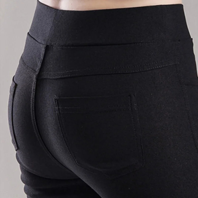 Elegant Solid Straight Pencil Pants Fashion Women Skinny Office Lady Commute Slim Sweatpant Casual Elastic Stretch New Trousers - Matrix-studios.com