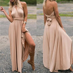 Fashion Multi-worn V-neck Vestidos De Fiesta Women Long Dress Sexy Strapped Lady Summer Maxi Dress - Matrix-studios.com
