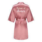 Wedding Bride Bridesmaid Robe Dressing Gown Sexy Women Bathrobe Nightgown Short Sleepwear Casual Flower Kimono Geisha M L XL - Matrix-studios.com