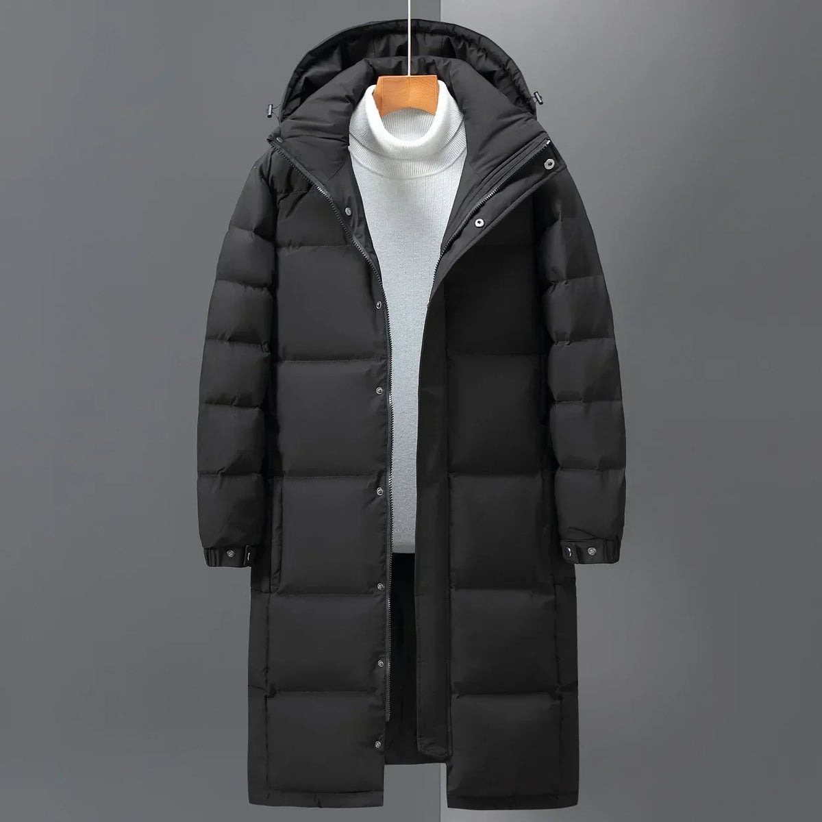 New Winter Men Long Puffer Jackets Hooded Casual Duck Down Coats Quality Male Outdoor Windproof Warm Winter Parkas Mens Clothing - Matrix Studios