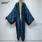 WINYI Summer Bohemian Kimono Beach Cover-Up Swim Suit Elegant African Women Boho Cardigan Sexy Holiday Long Sleeve Beach Dress - Matrix Studios