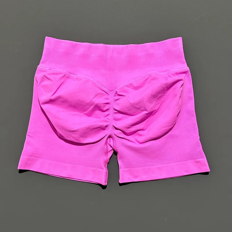 HISTELLO Gym Shorts 4.5" Women Fitness Sports Biker Shorts Low Waist Running Pants Workout Scrunch Butt Yoga Seamless Leggings - Matrix-studios.com