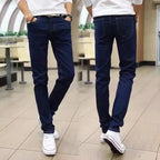 Fashion Mens Slim Fit Denim Pencil Pants High Quality Black White Skinny Stretch Jeans Mens High Street Jeans Four Season - Matrix Studios