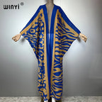 WINYI Africa Bohemia Print Kimonos Loose Dresses for Woman Cardigans Beach Outfits Kaftan Beach Cover Up Evening Dress Maxi Coat - Matrix Studios